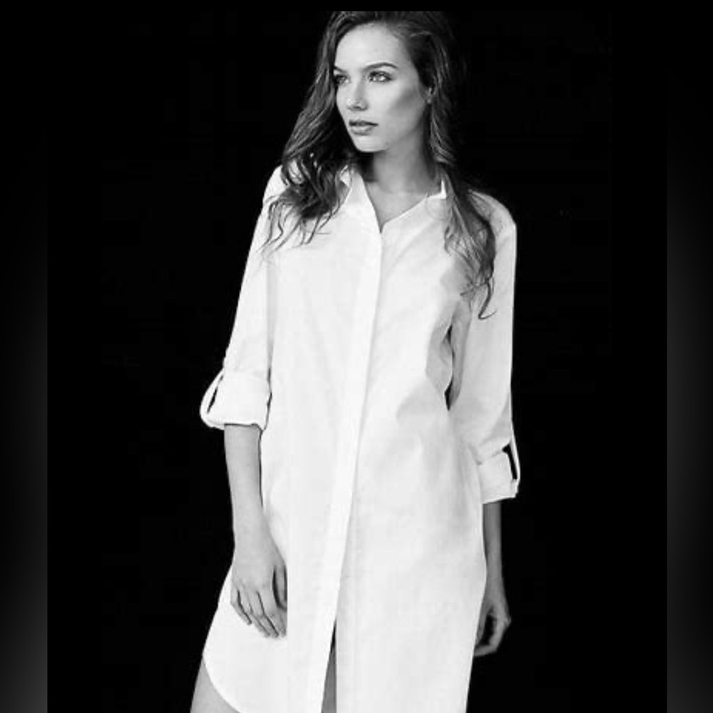 NWT Harshman Willow Shirt Dress, White, Extra Smal…